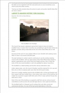 How we reported the plans on 15th December 2011