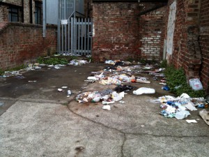 Fly tipping in Front Street back lane 