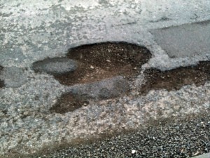 Pothole on Foxwood Lane (now fixed following a report via "Fix my Street" see below)