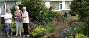 Sue Galloway, Sylvia Fishwick and Shirley Gumley at the winning garden on Otterwood Lane