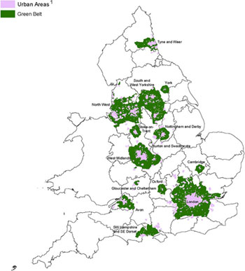 Green Belt map of England