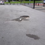 Pothole on shops forecourt