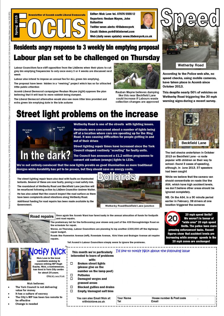 Acomb Focus February 2015 page 1 click to enlarge
