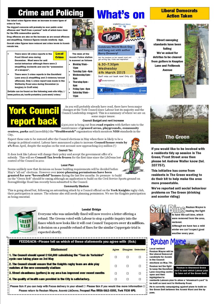 Acomb South Focus February 2015 page 2 click to enlarge