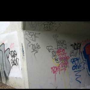 Graffiti at Tadcaster Road bridge