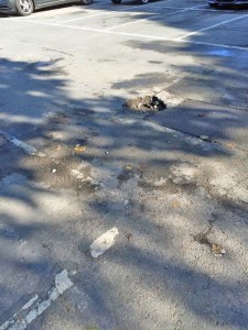 Potholes on Castle car park
