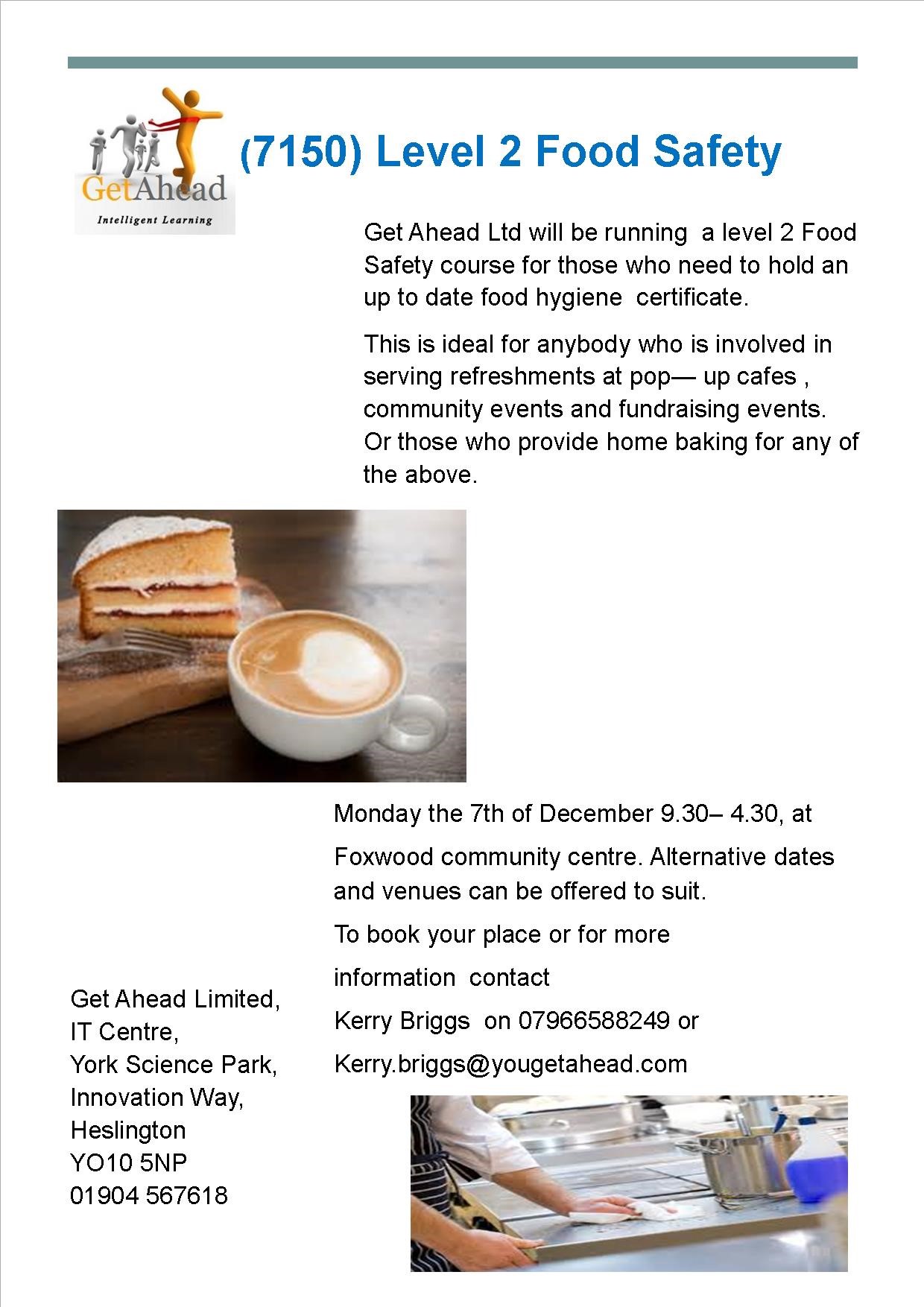 Food safety course 7th Dec