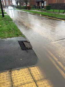 Poor drainage and damaged gully Danesfort Avenue
