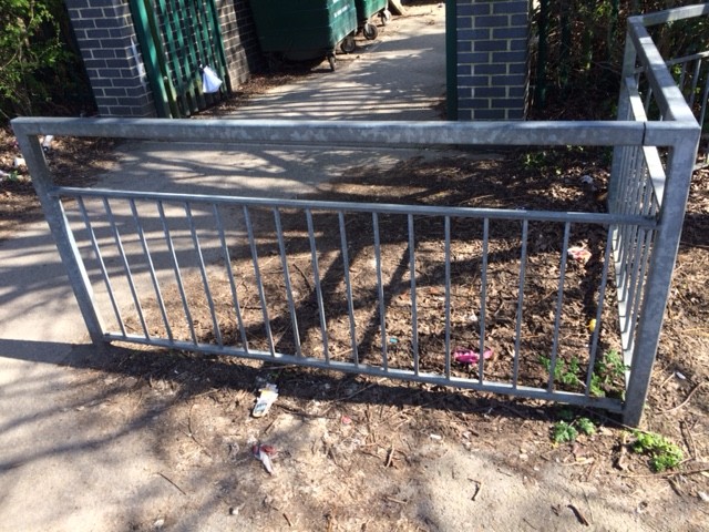 Detritus at Grange Lane cycle path entrance