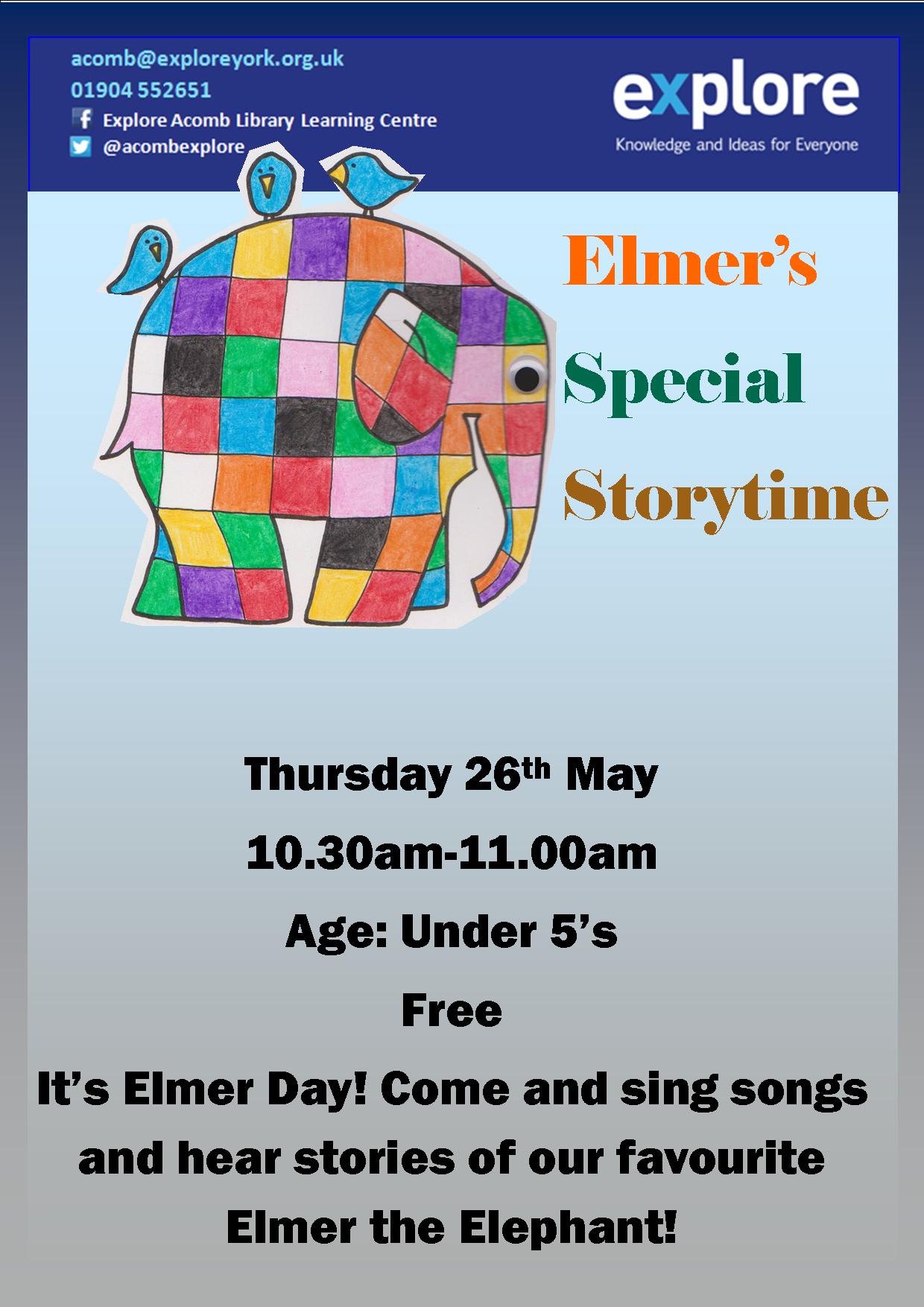 Elmers Special storytime 16th May 2016