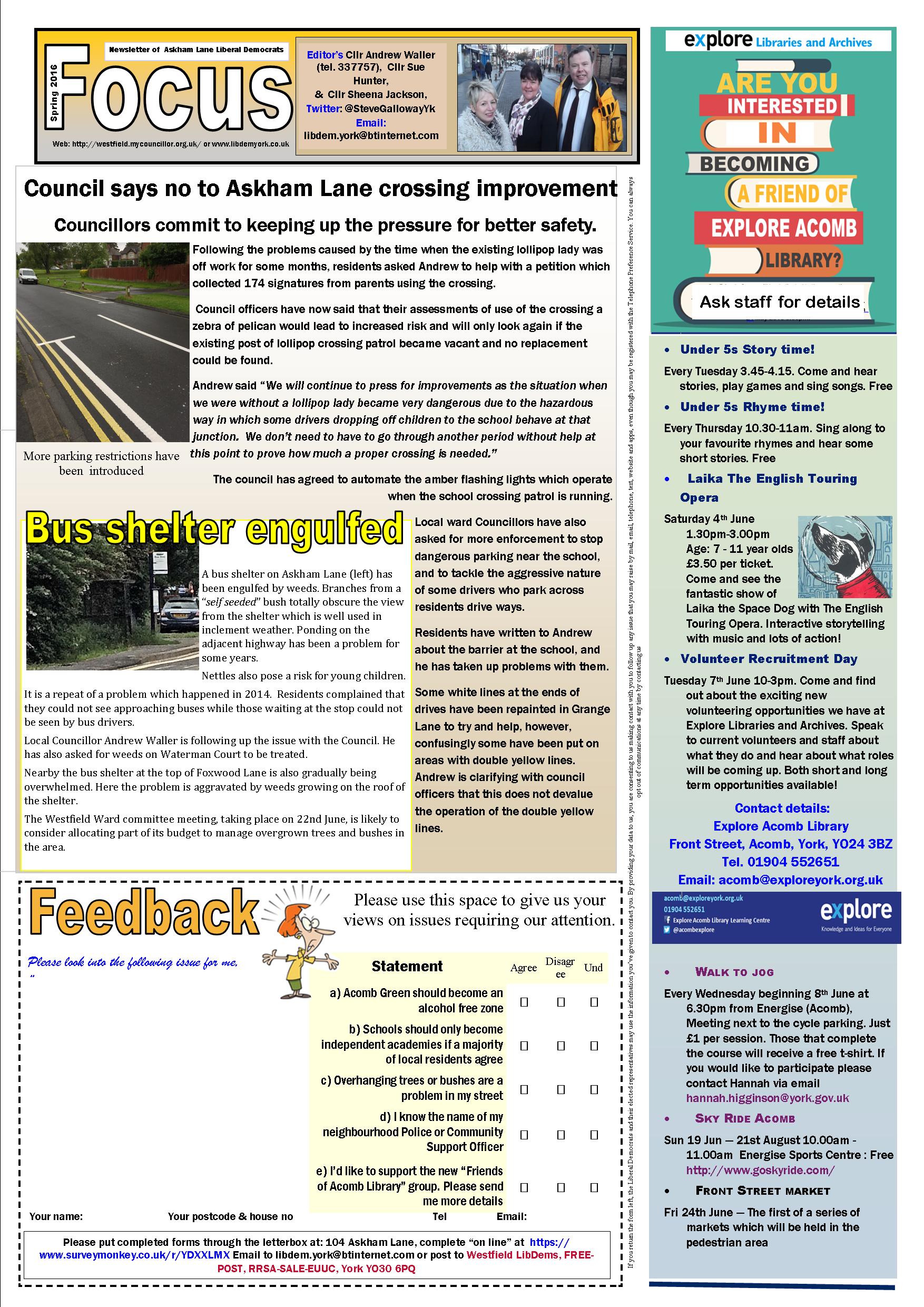 Askham Lane Focus June 2016 page 1