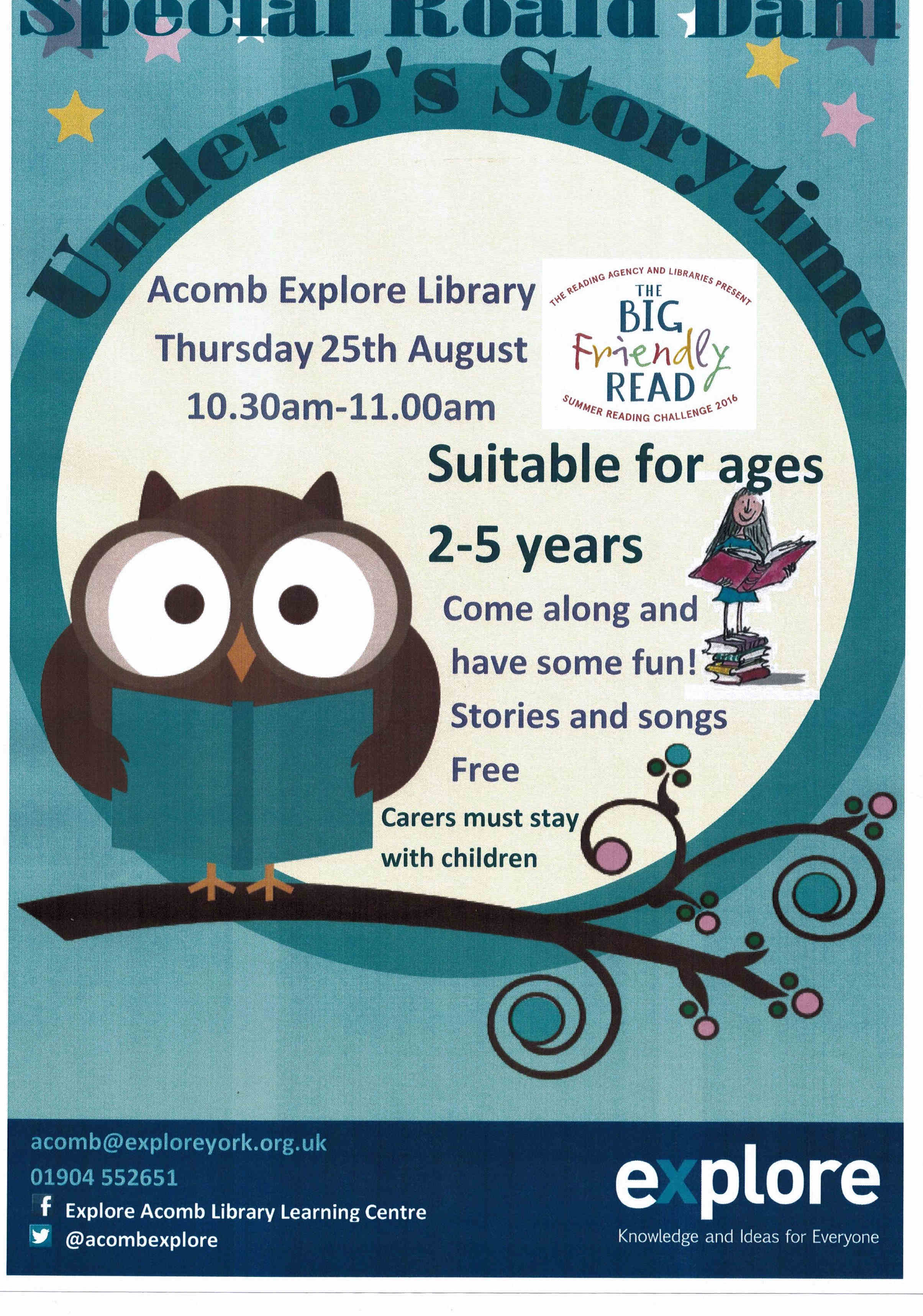 Acomb Library Roald Dahl 25th Auh 2016