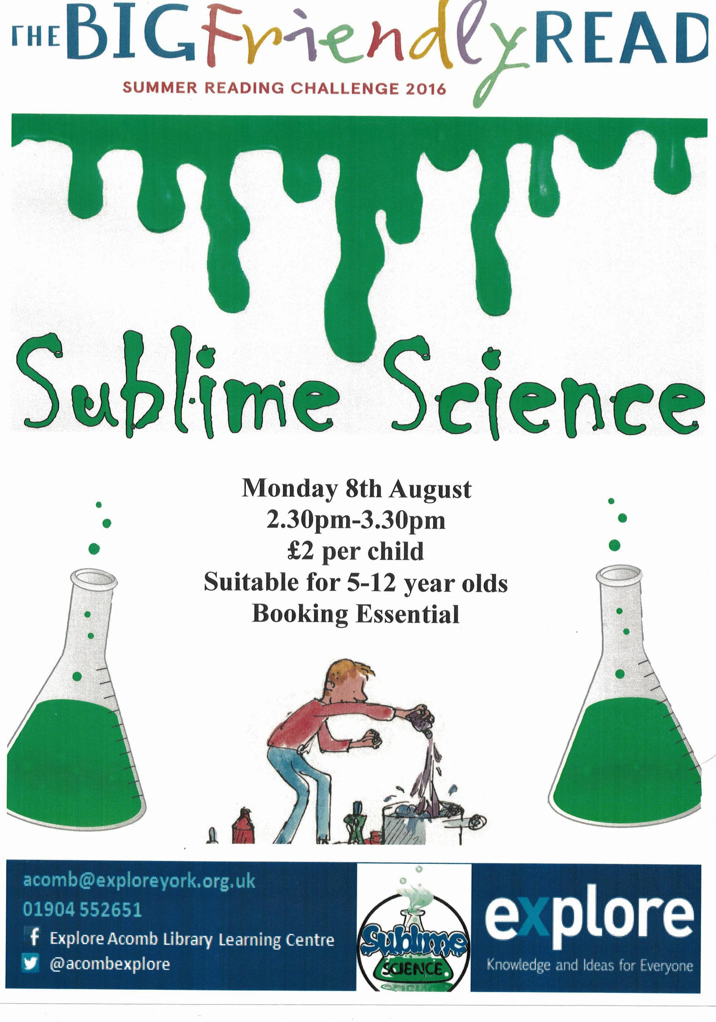 Acomb Library sublime science 8th Aug 2016