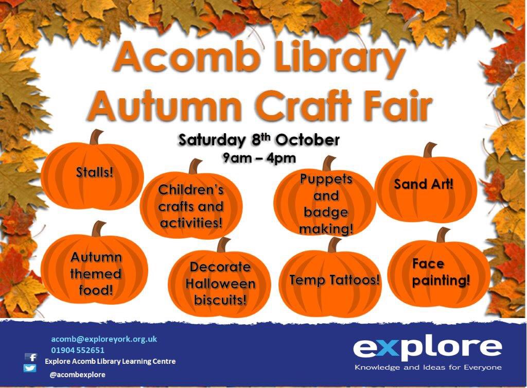 Craft fair Acomb Library 8th Oct 2016