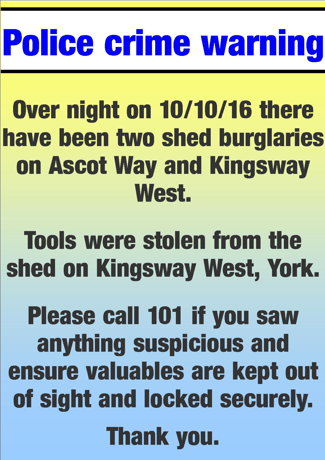 Burglary 10th Oct 2016