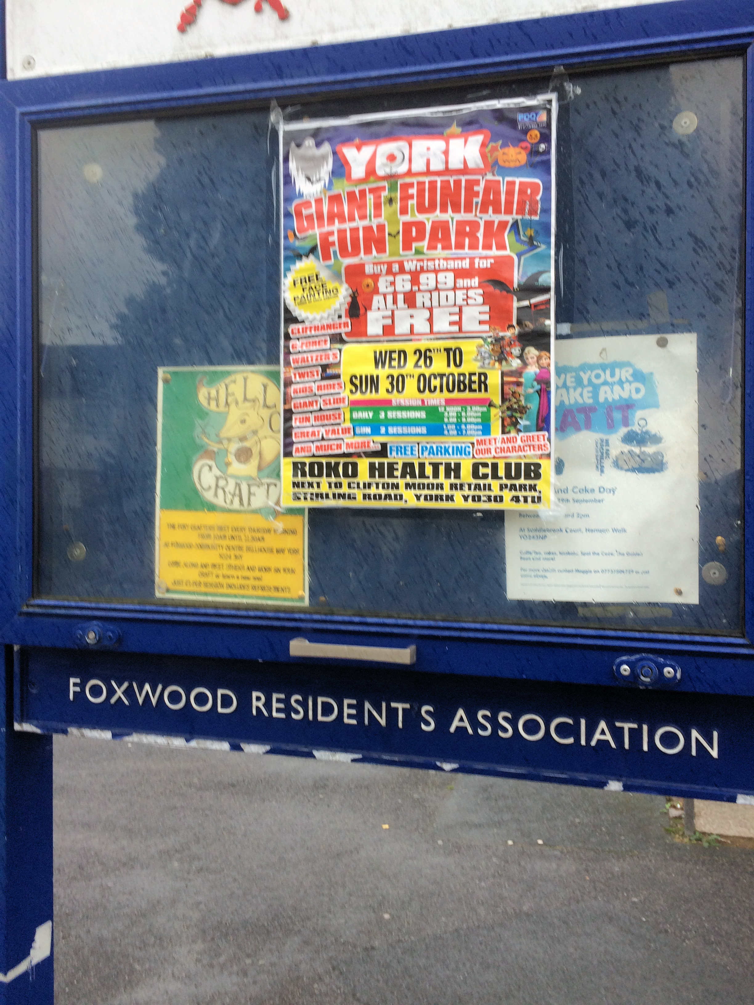 More fly posting., This time advertising a fair taking place in Clifton