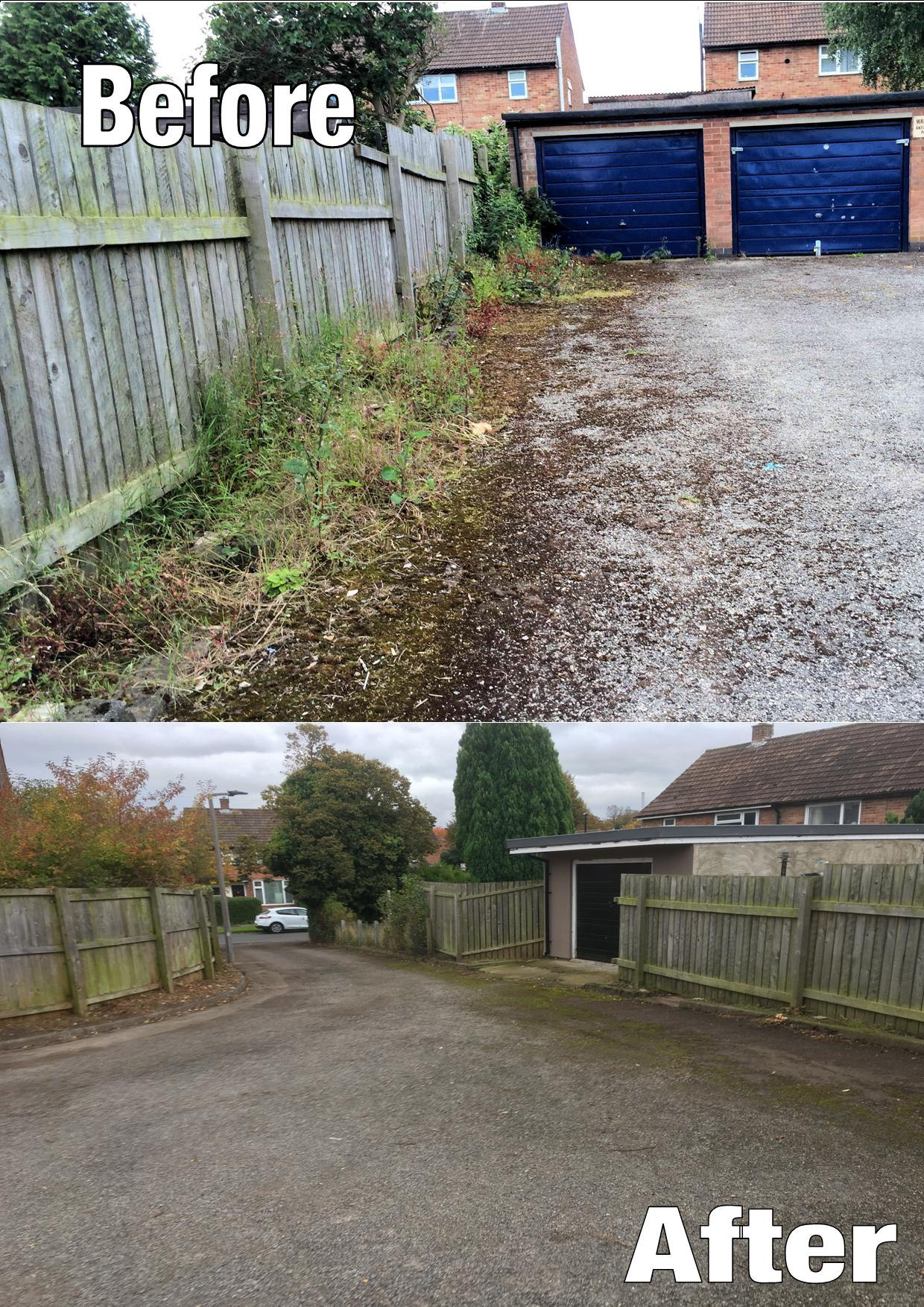 We were delighted to see that the Marston Avenue garage area had finally been tidied up over 12 months after we had first reported problems