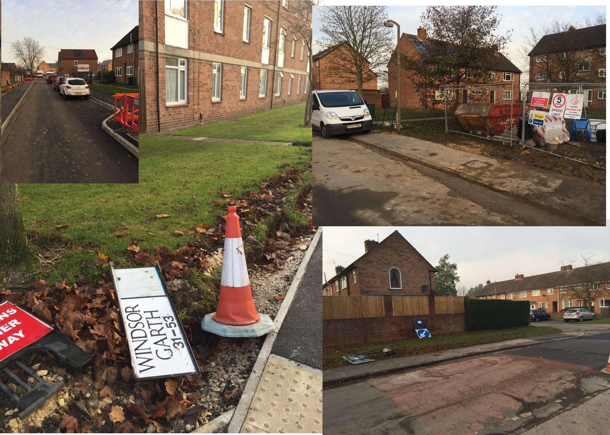 Occupants started to move into the "completed" Hob Stones development on Windsor Garth. We told the developer that there was still a lot of remedial work to do in the area on paths, roads and grassed areas.
